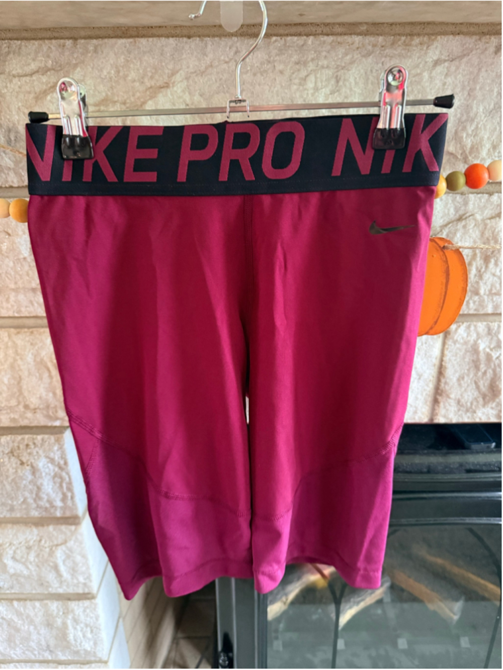 Women's Nike Pro Dri-FIT Bike Shorts Size M Burgundy Black